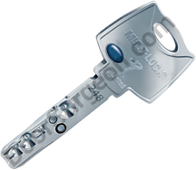 Mul-T-Lock security key shows security dimples Chestermere.